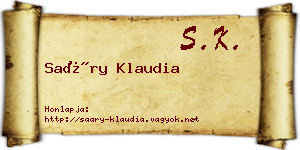 Saáry Klaudia névjegykártya